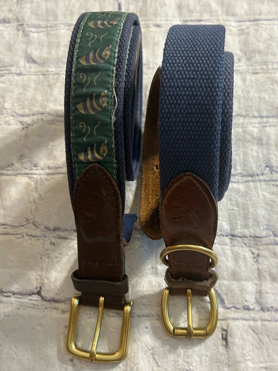 Other - VINEYARD VINES SOLID BRASS BUCKLE NAVY/GREEN DETAILS & AMERICAN EAGLE NAVY BELT